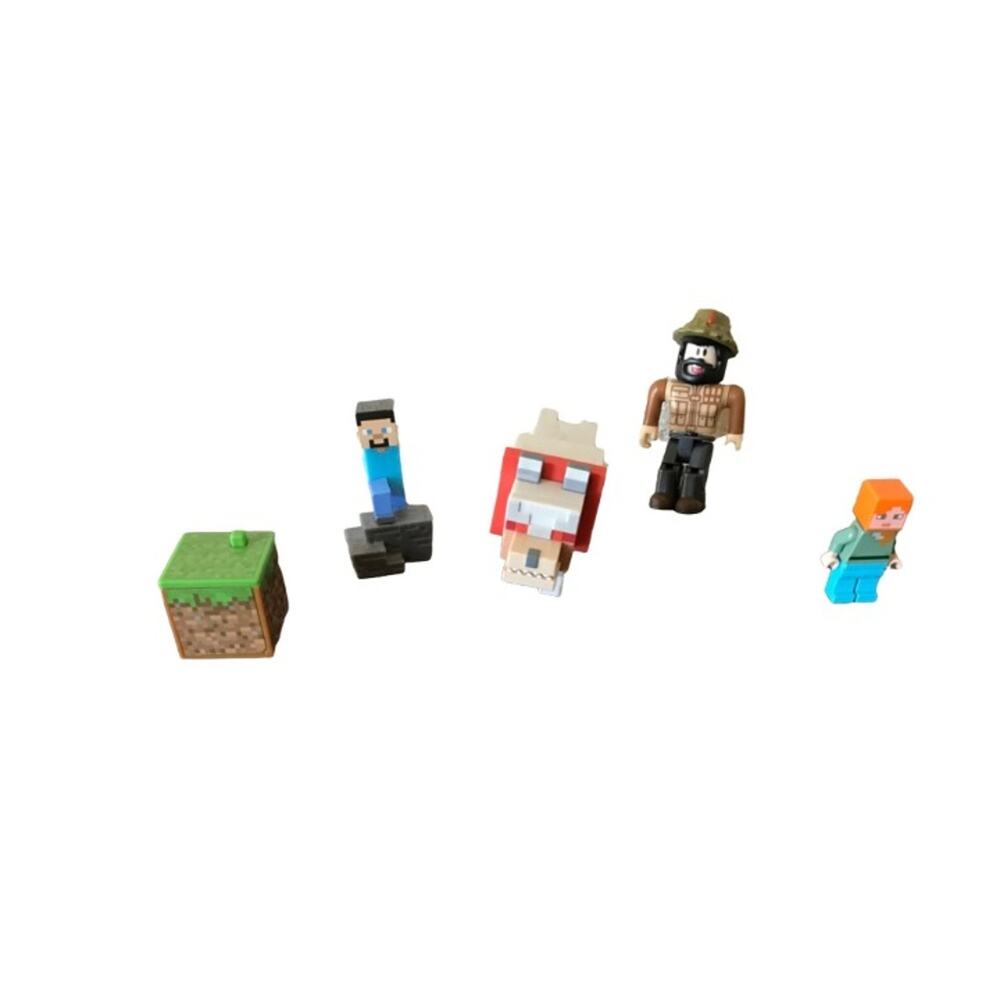 Minecraft and Roblox Minifigure Toy Lot - 6 Pack Gaming Building Figures